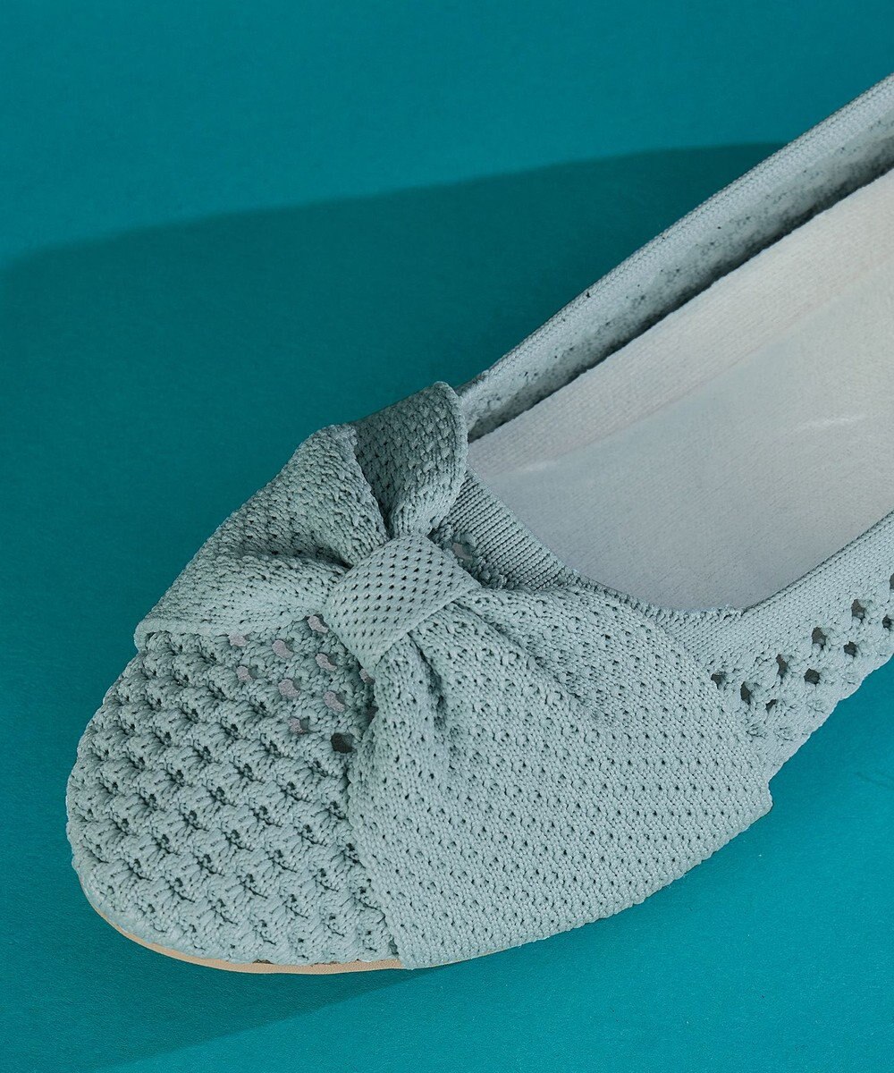 Tiaclasse 【小倉優子さん着用】リボンニットフラットパンプス 