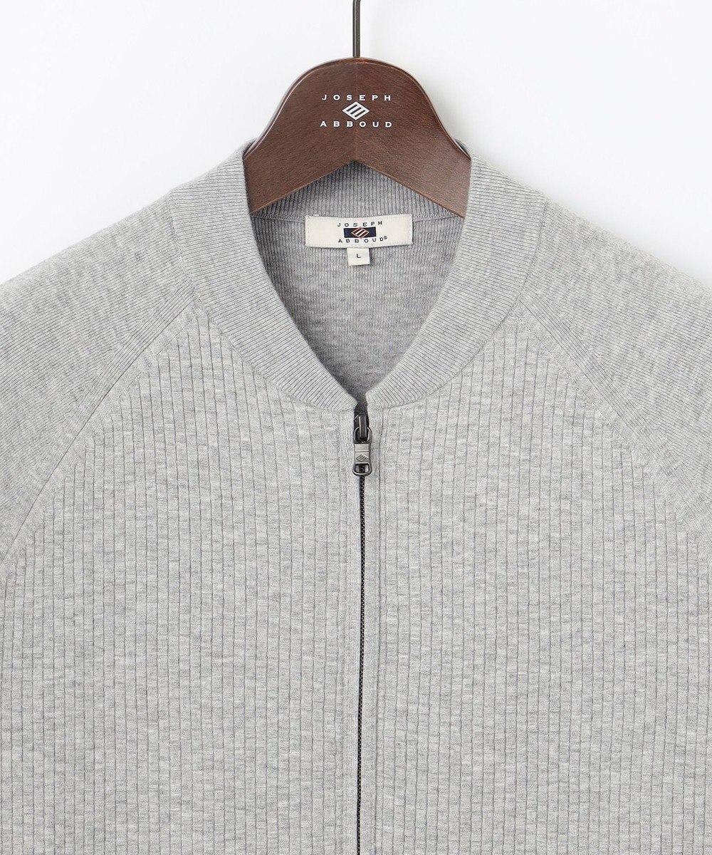 JOSEPH ABBOUD 【チクチクしない/洗える/3シーズン対応】ＳＮＯＷＹボーダー ニットブルゾン 