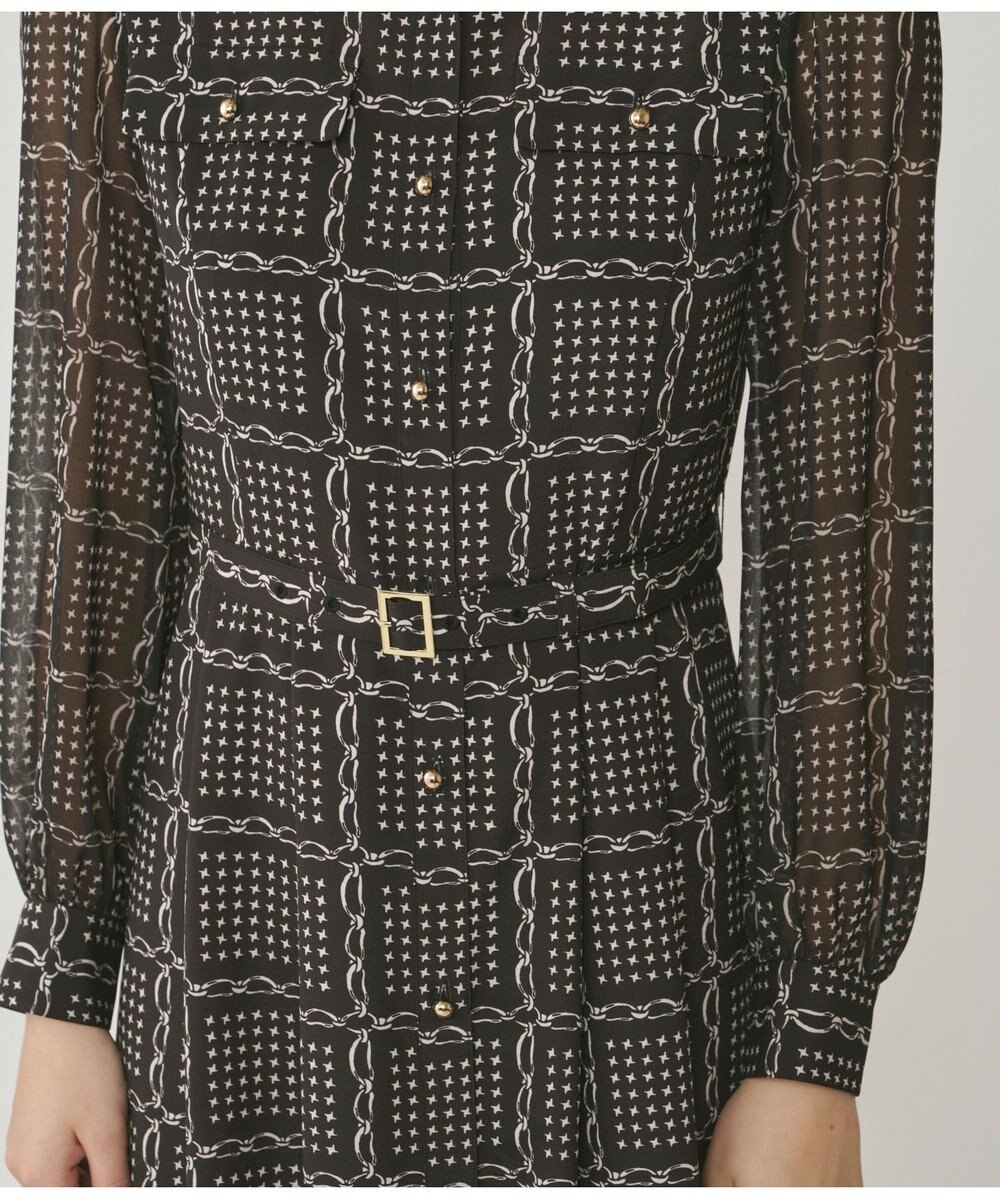 GRACE CONTINENTAL チェーンチェックプリントワンピース 