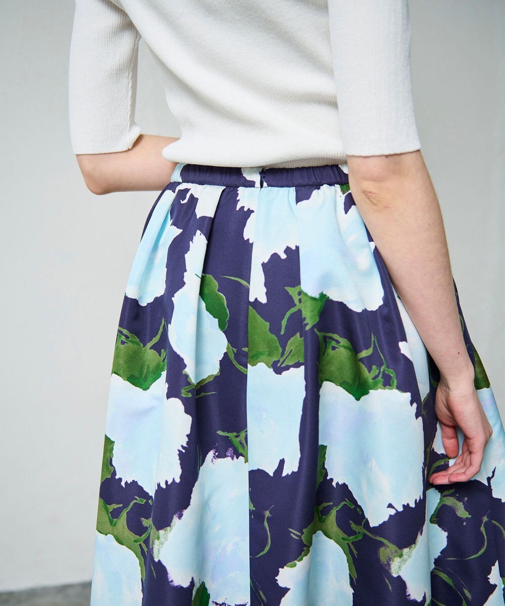 GRACE CONTINENTAL グログランボタニカルスカート 