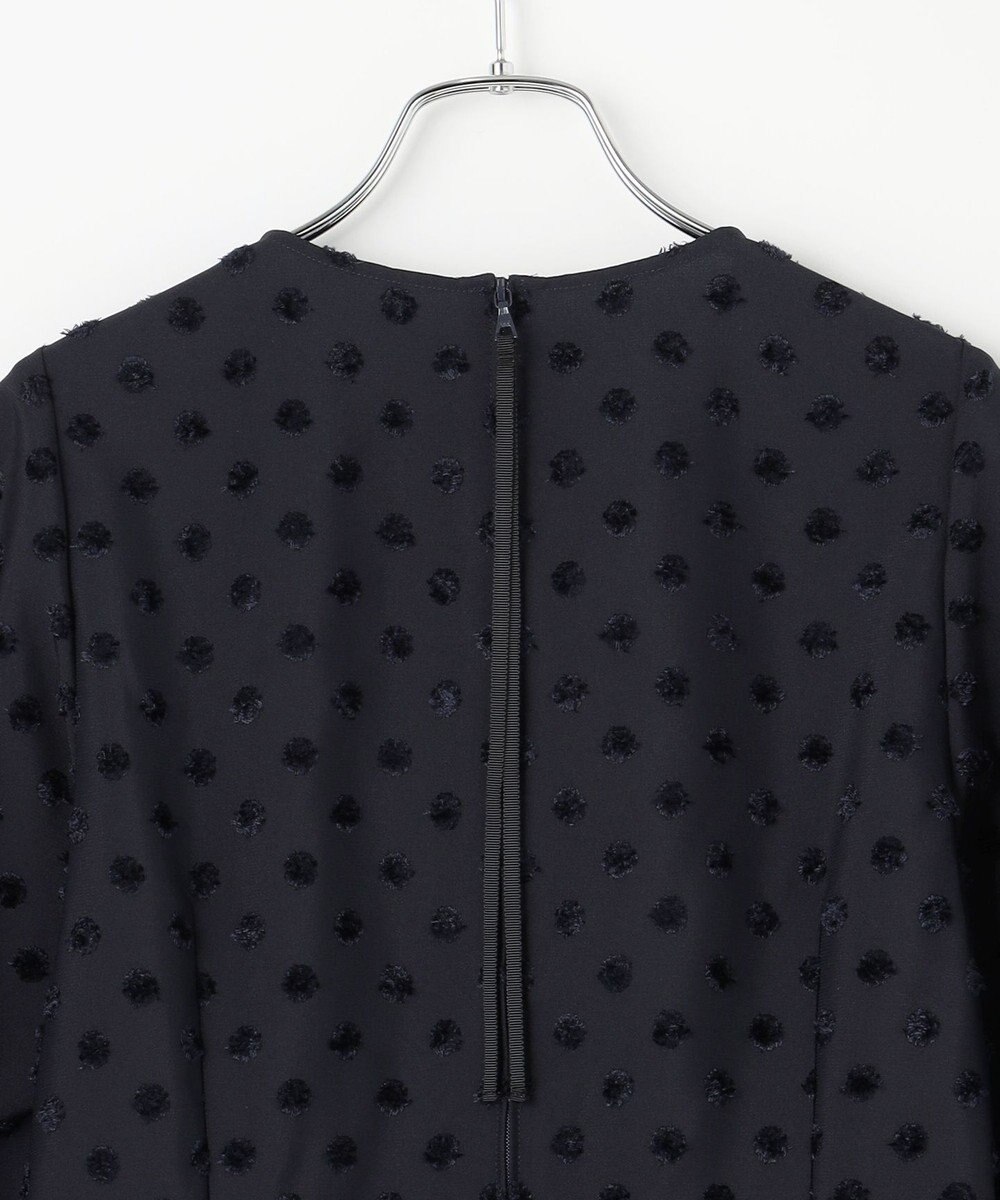 #Newans 【洗濯機可】ジャガ―ドドットペプラムブラウス 