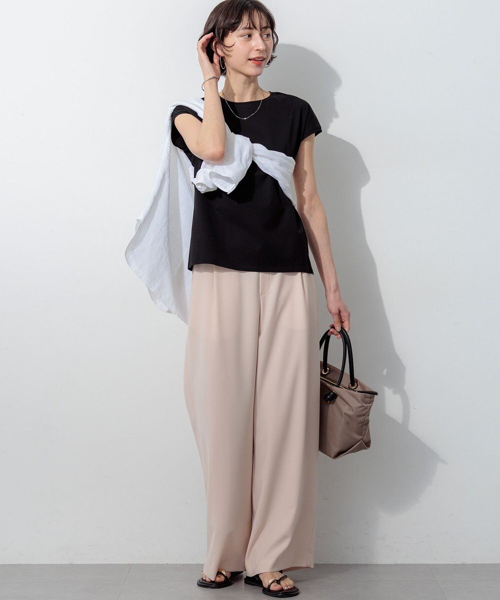 23区 【WEB&一部店舗限定】ストレッチジョーゼット ワイドパンツ 
