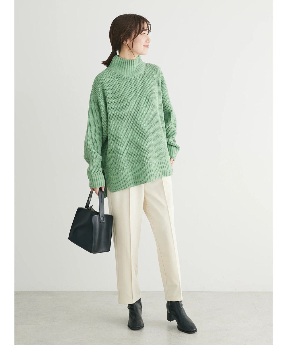 Green Parks ｍｏｋｏモール畦ニット前後差プルオーバー 