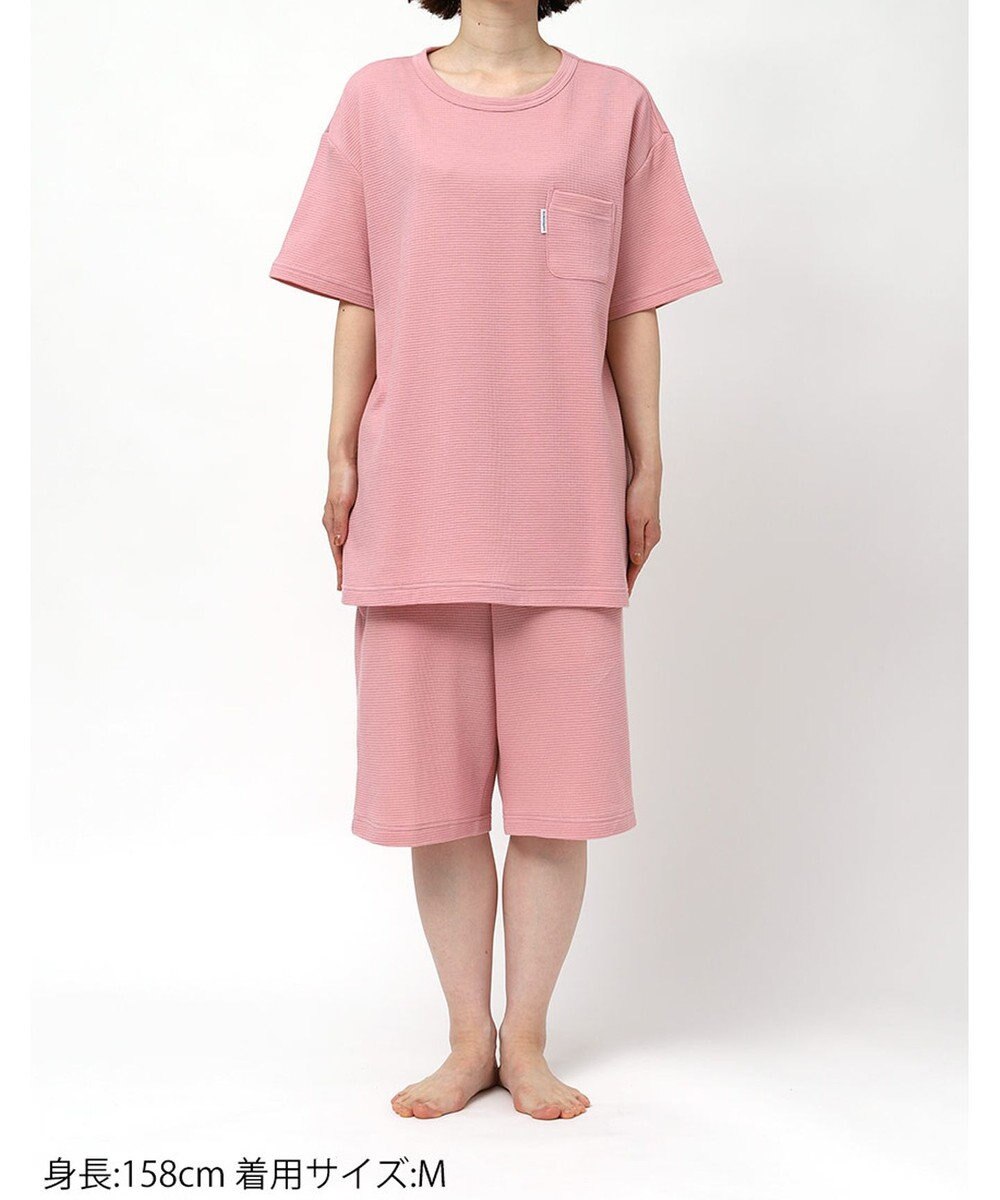 ワコール／睡眠科学 パジャマ 綿100%(本体) ワッフル素材 5分袖 半袖 5分丈 レディース YDT125 睡眠科学／ワコール 