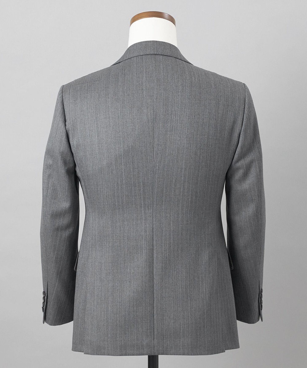 GOTAIRIKU 【御幸毛織】ドライスピナーツイルストレッチスーツ_グレーストライプ 