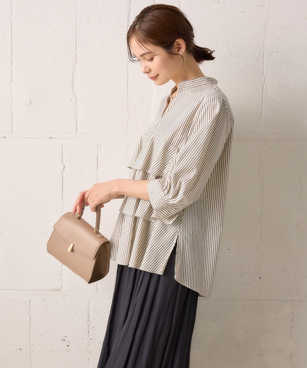 組曲 コンパクトシャーティングティアード ブラウス 