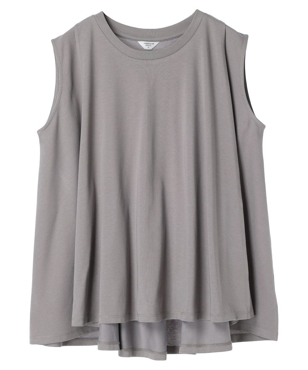 AMERICAN HOLIC 接触冷感バックフレアノースリーブプルオーバー 