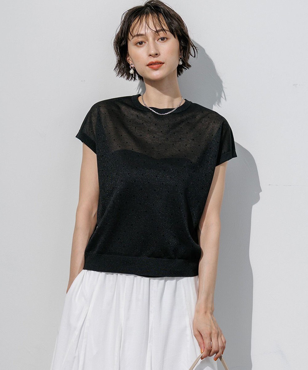 23区 L 【先行予約/WEB&一部店舗限定カラーあり】シアードット フレンチスリーブ ニット 