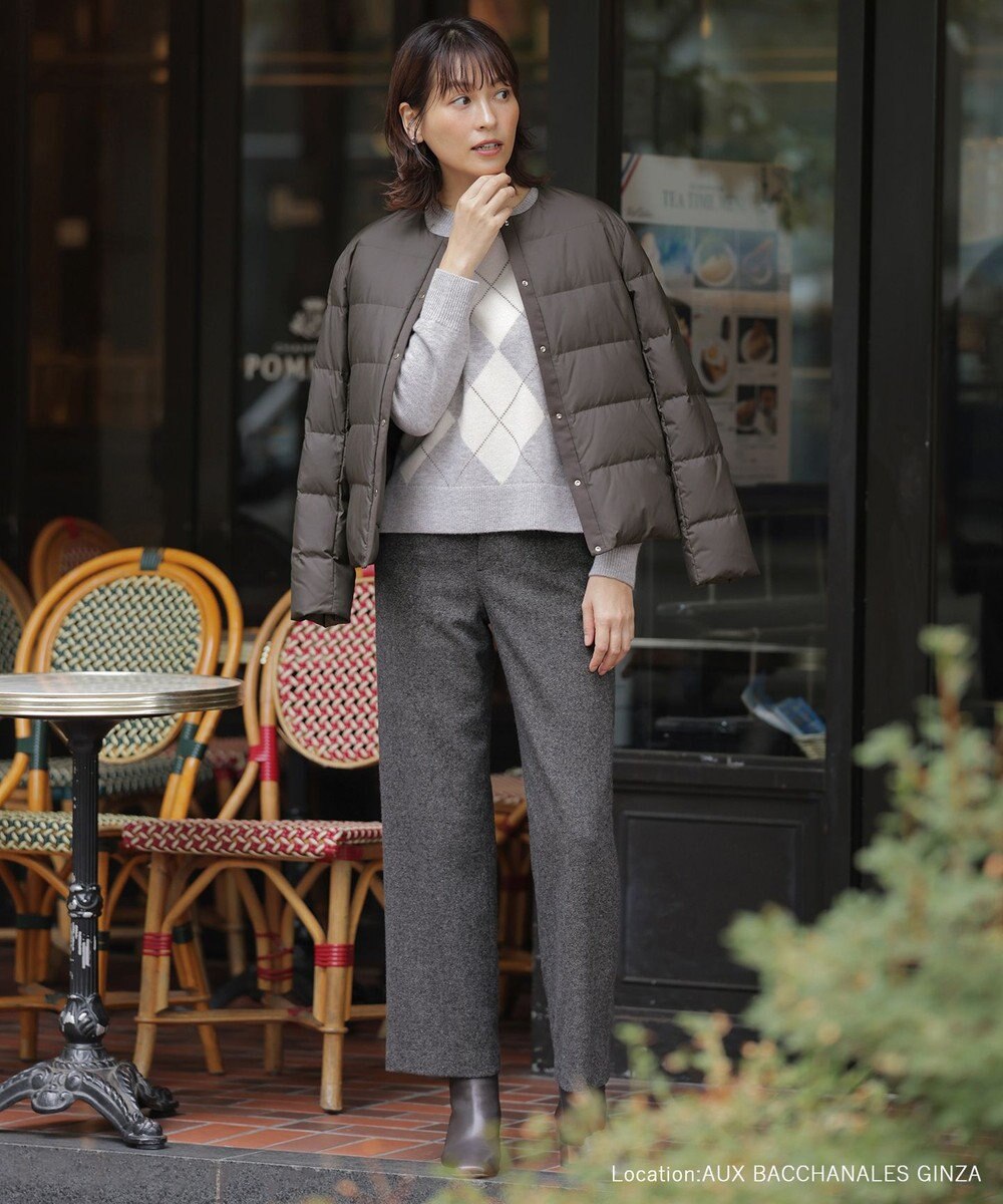 J.PRESS LADIES 【洗える】ライトダウン ノーカラー ジャケット 