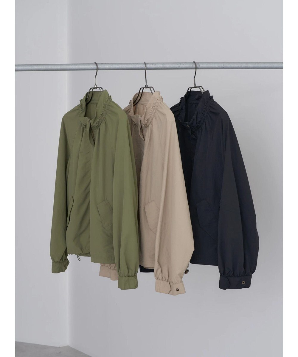 earth music&ecology スタンドフリルミリタリーブルゾン 