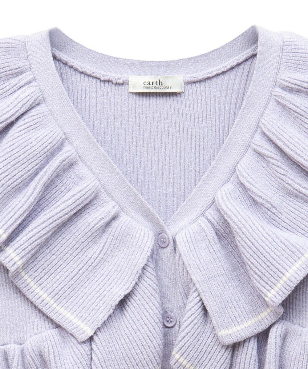 earth music&ecology Ｖネックフリルニットカーディガン 