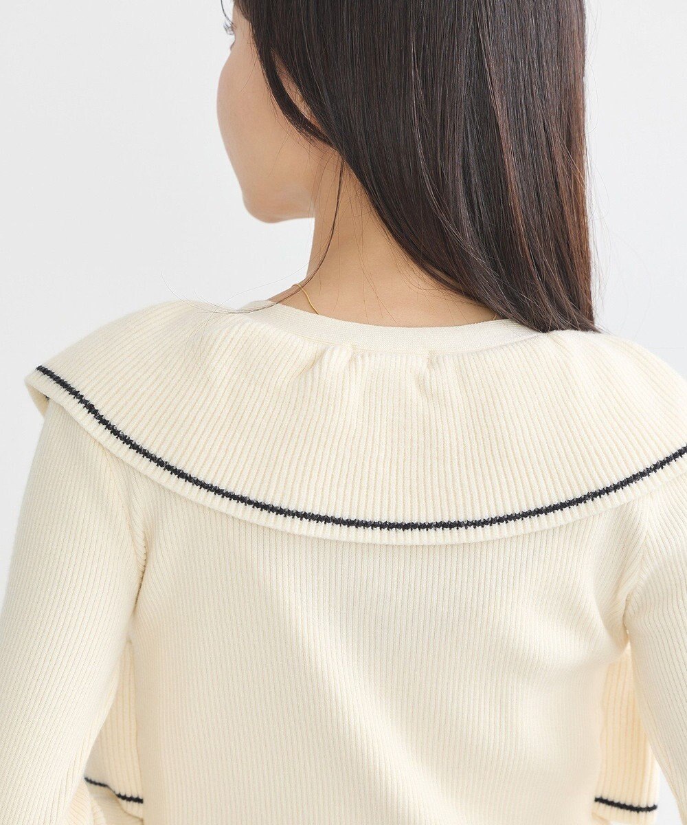 earth music&ecology Ｖネックフリルニットカーディガン 