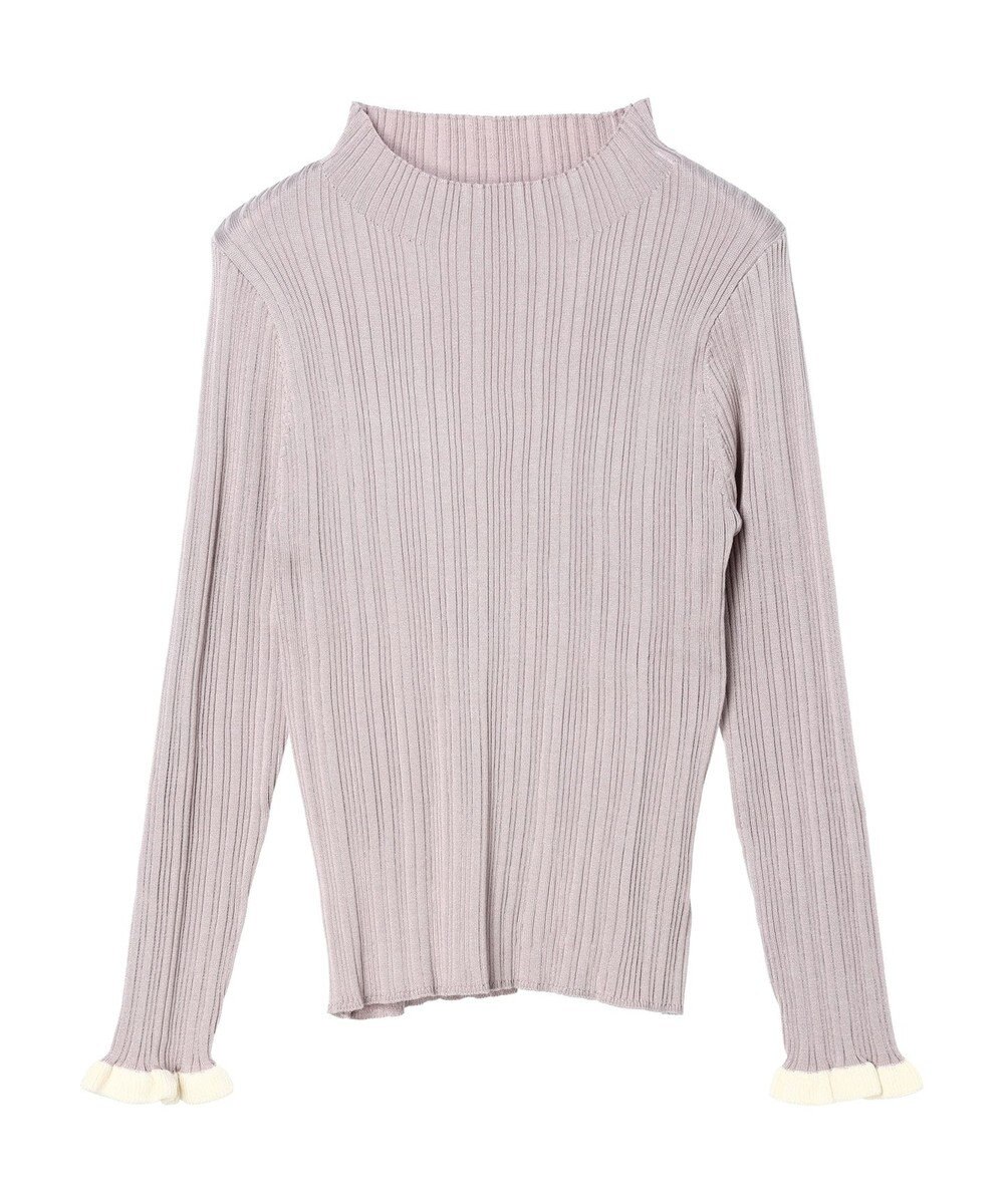 earth music&ecology 配色フリルニットプルオーバー 