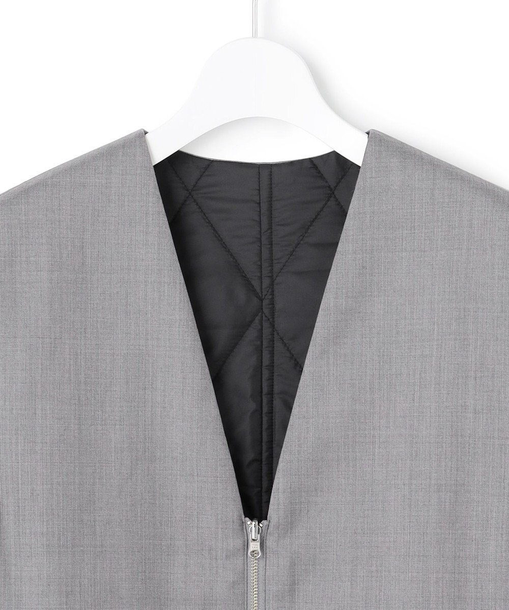 ICB 【洗える・リバーシブル着用可】T/Wツイルキルト リバーシブル パディング ジレ 