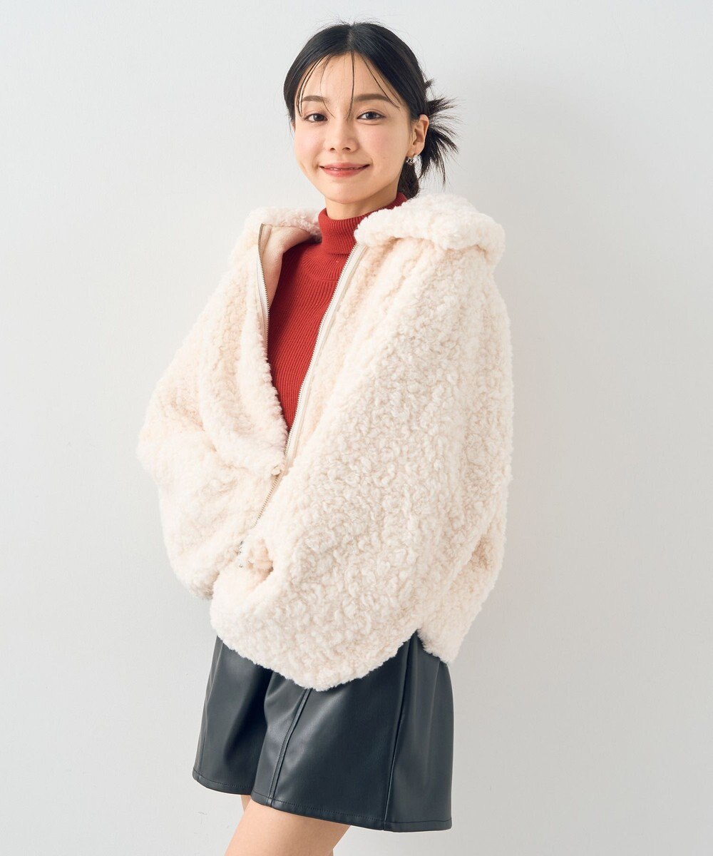 earth music&ecology リバーシブルフェイクムートンショートブルゾン 