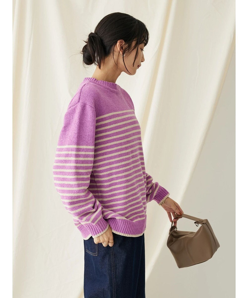 CRAFT STANDARD BOUTIQUE 洗えるモールニットボーダープルオーバー 