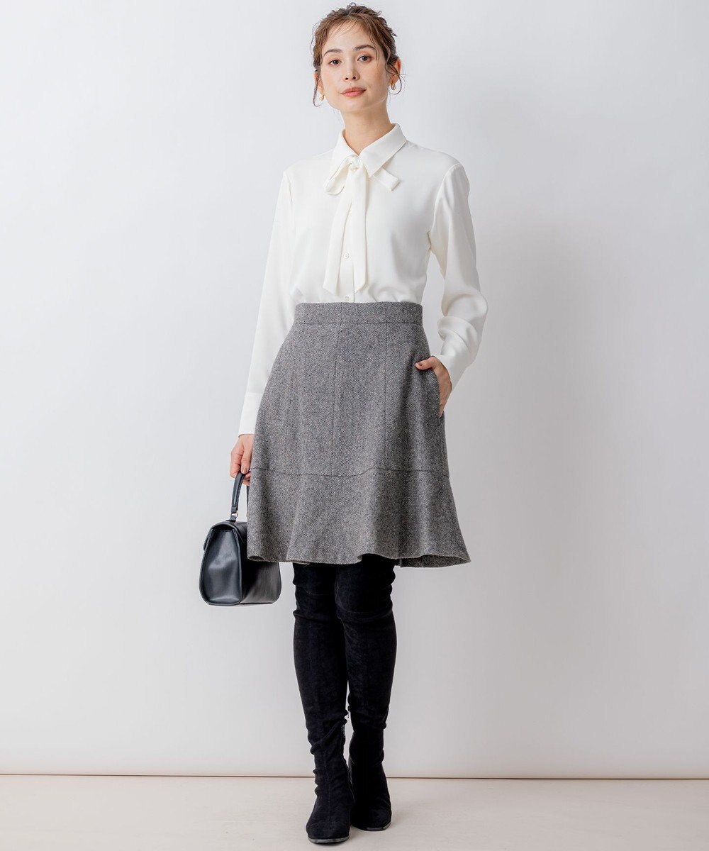 組曲 ネコアシツイードセミフレア スカート 