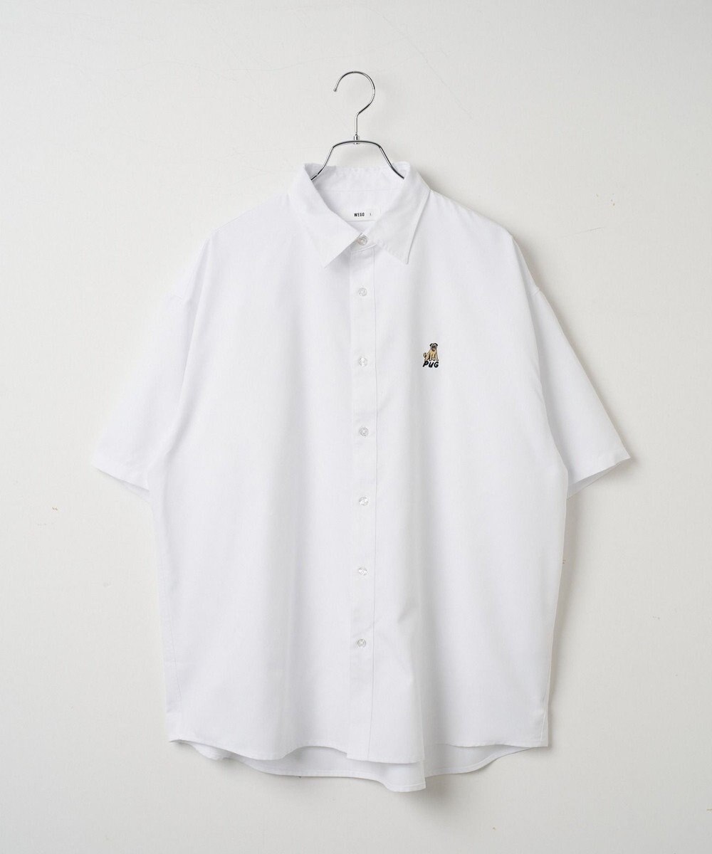 WEGO 【シワになりにくい】イージーケアオックスフォードワンポイントシャツ（S） 
