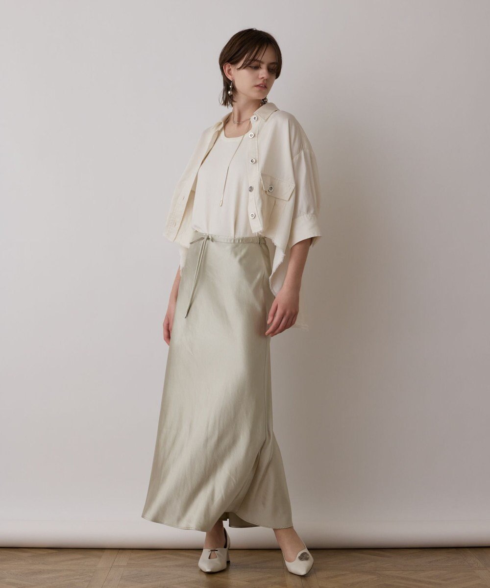 GRACE CONTINENTAL サテンストレッチイージースカート 