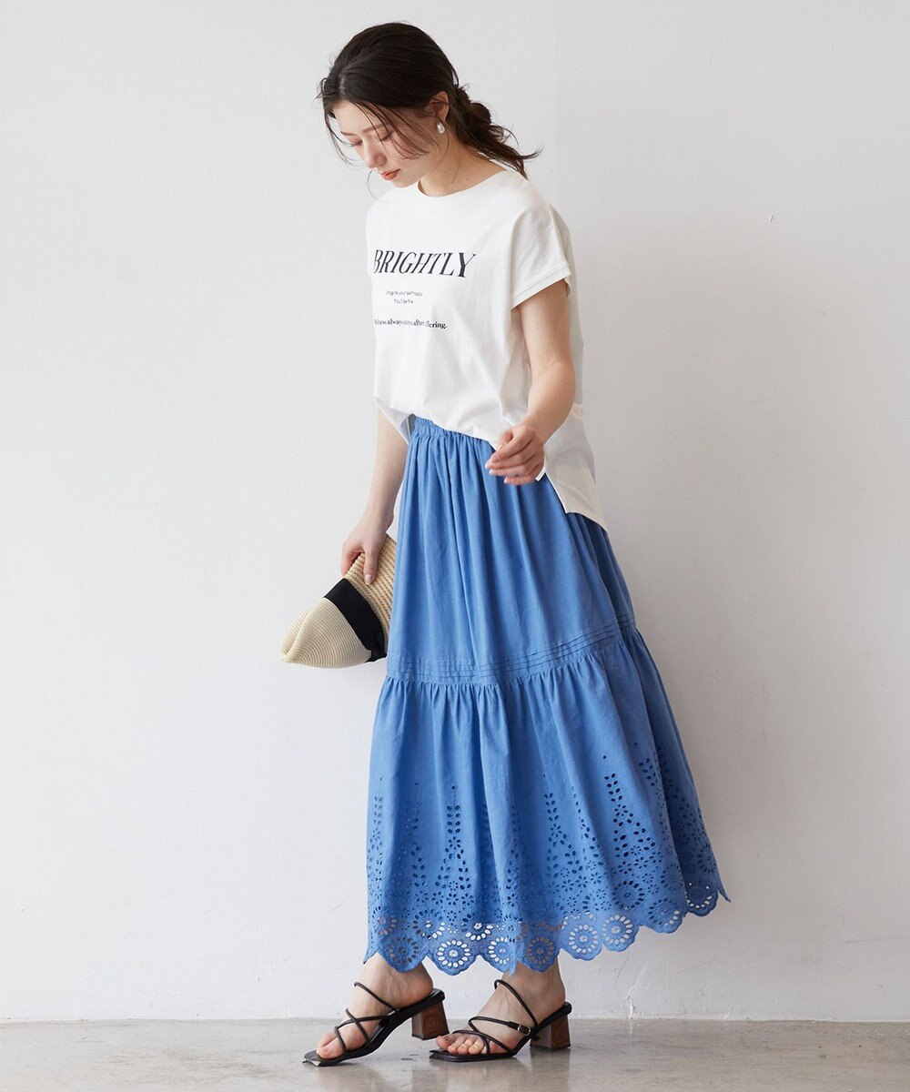 Feroux フレンチスリーブロゴプリント Tシャツ 