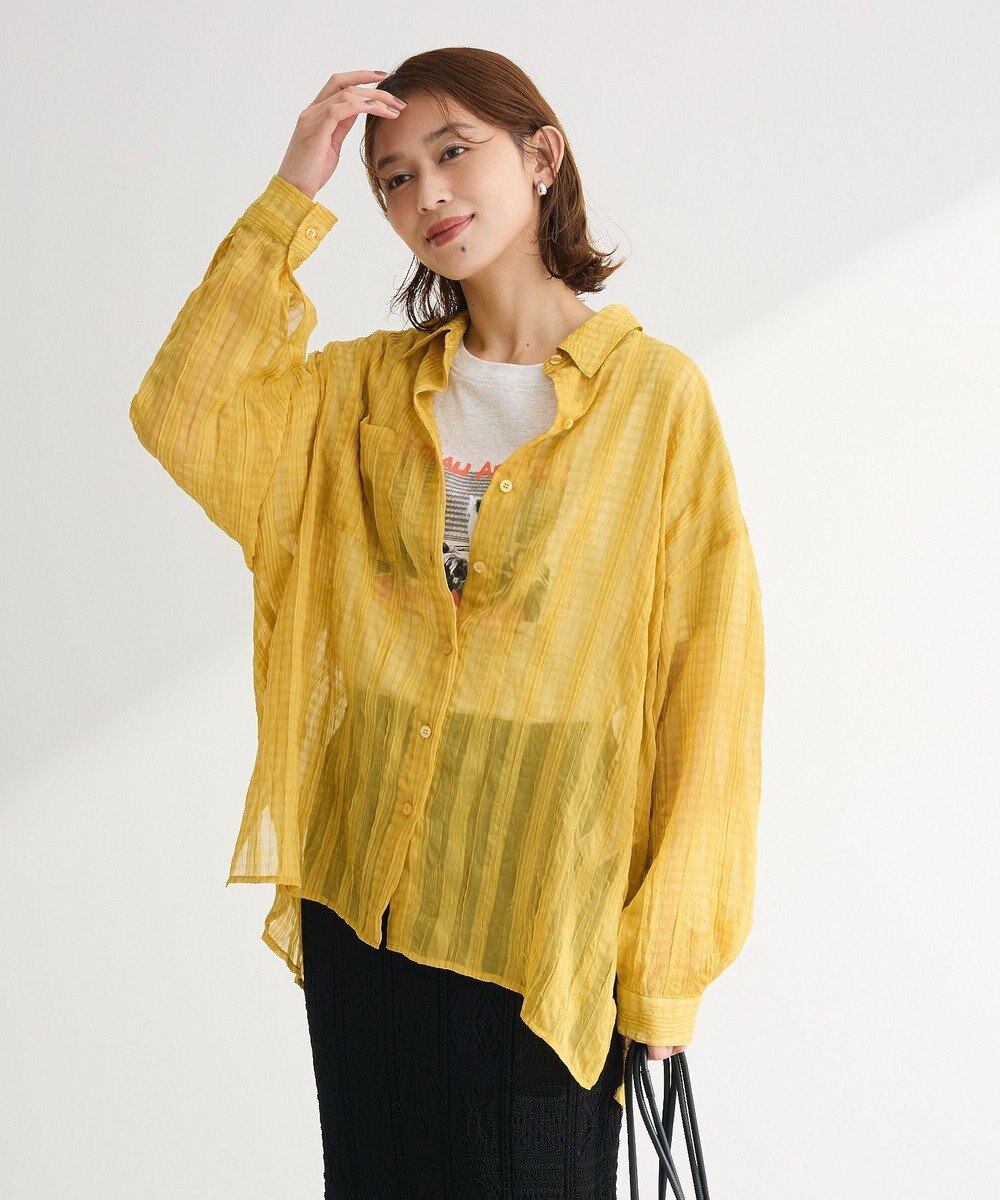 Green Parks シアーワッシャーロングスリーブシャツ 