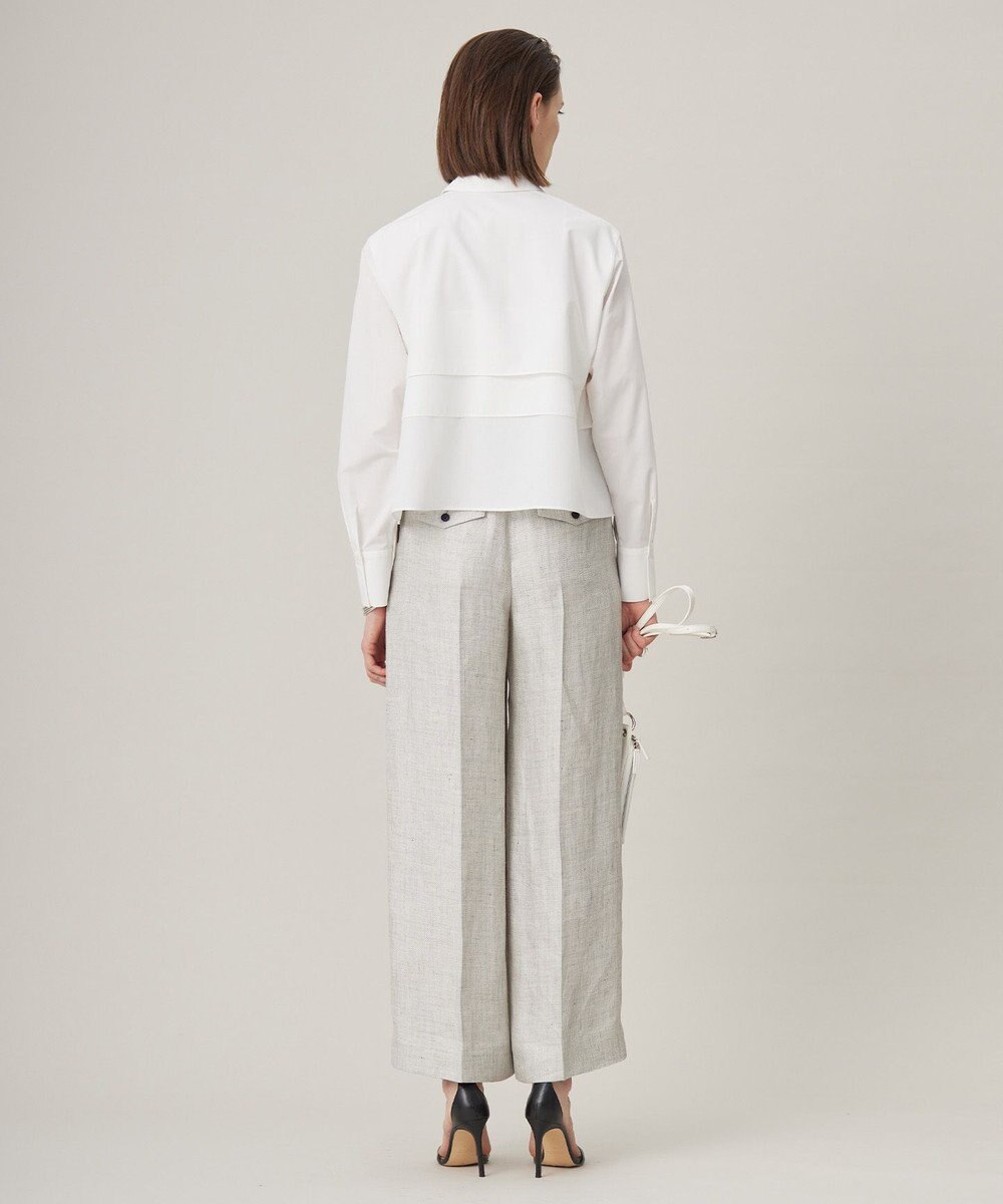 ICB 【洗える】 クリーンブロード クロップドブラウス 