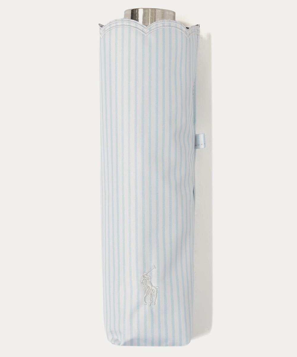 MOONBAT 【WEB限定/ 遮光率100％/遮熱/UV】POLO RALPH LAUREN（ポロ ラルフローレン）晴雨兼用日傘 ワンポイント ポロポニー ストライプ 折りたたみ傘 