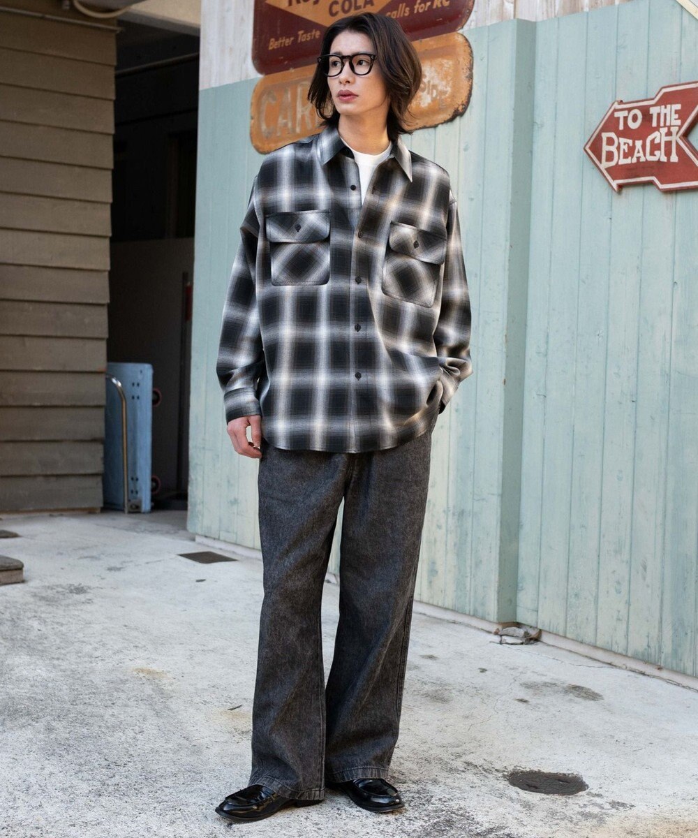 WEGO 【ユニセックス着用ITEM/ウエストゴム】ユルフィットデニムイージーパンツ 