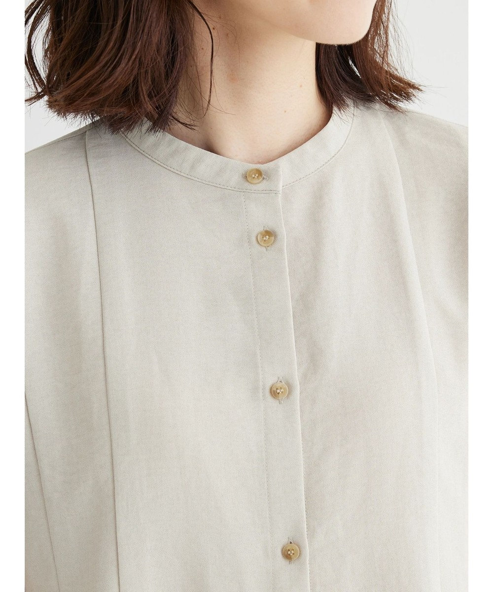 Green Parks フレンチスリーブタックブラウス 