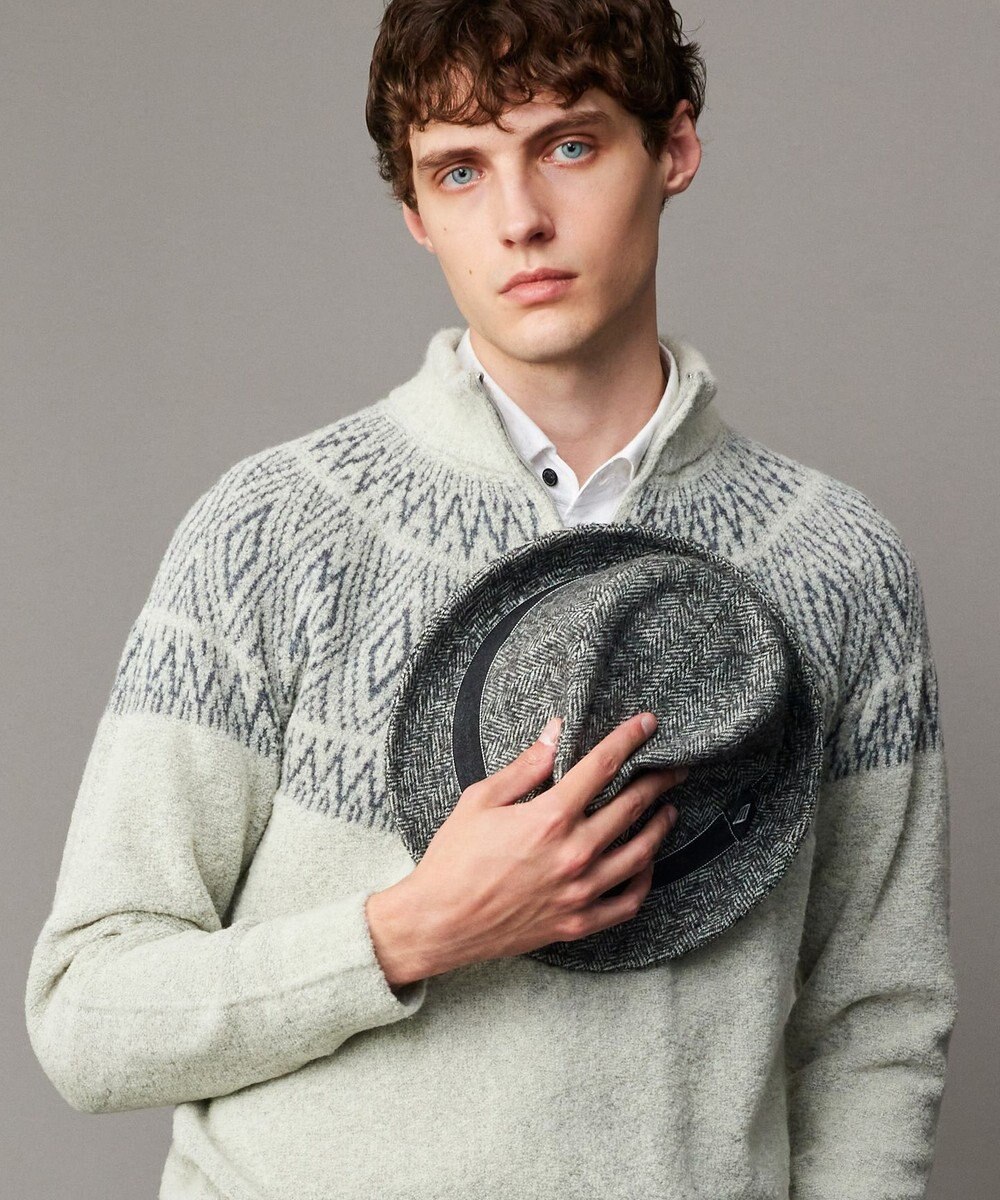 JOSEPH ABBOUD 【サイズ調整可】アルパカリングヘリンボーン ハット 