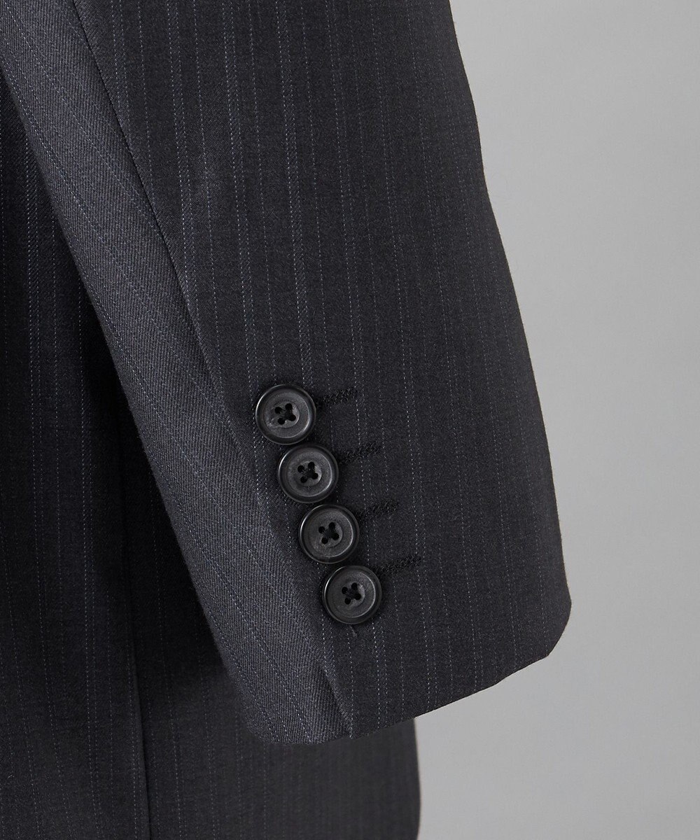 GOTAIRIKU シワになりにくい【御幸毛織/みゆきけおり】Superio160 スーツ_グレーストライプ 