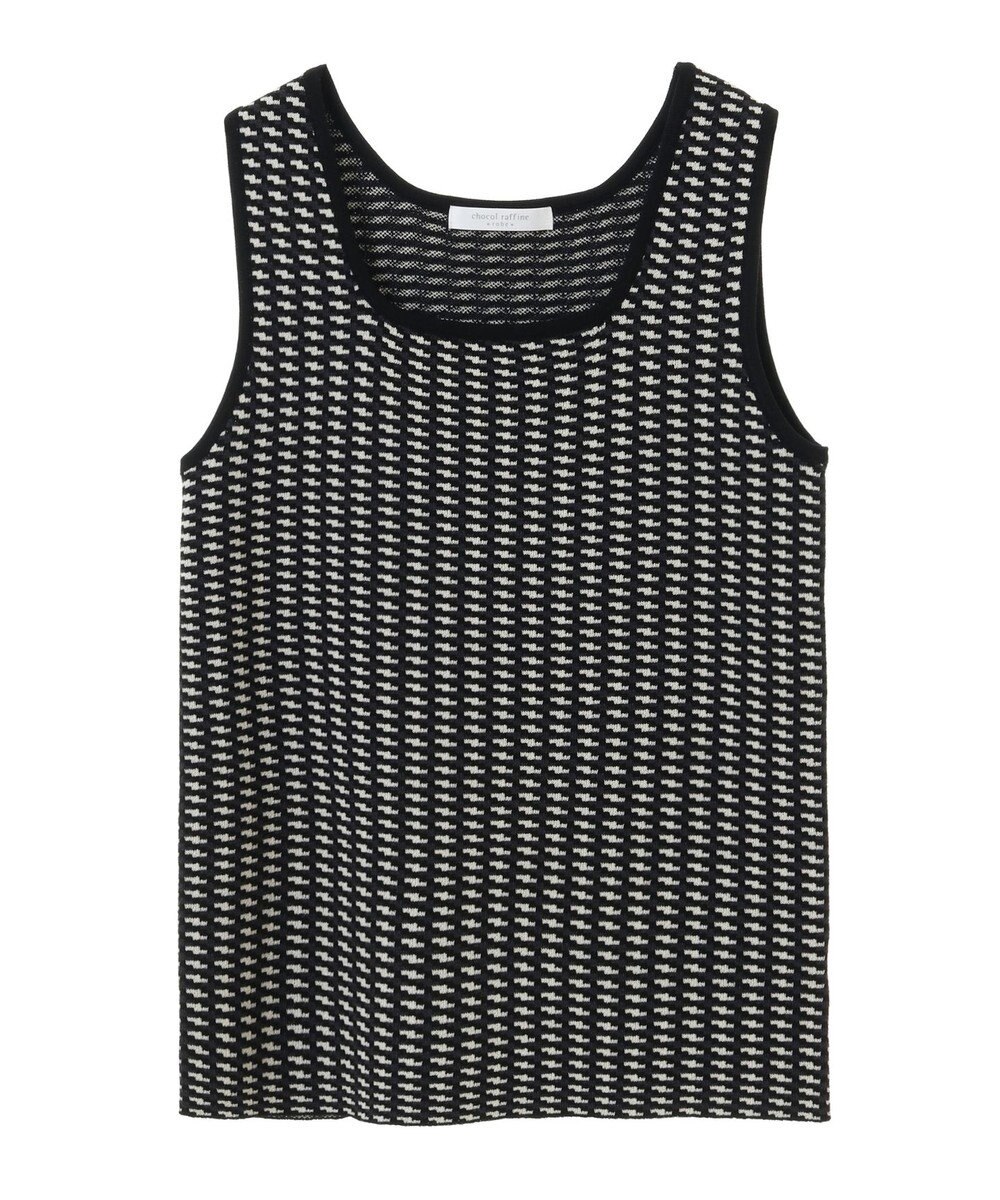 Green Parks ジャガード柄スクエアニットプルオーバー 