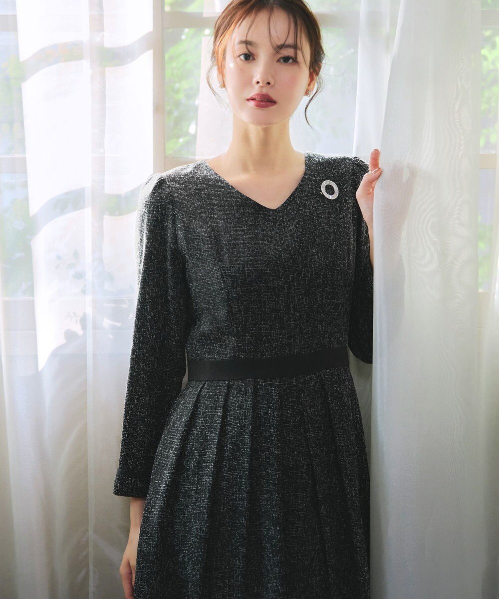 Tiaclasse 【洗える】配色パイピングフレアワンピース 