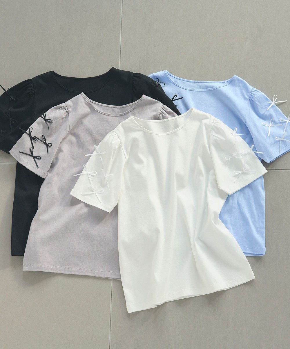 Feroux 【UVケア】ランダムリボンスリーブ Tシャツ 