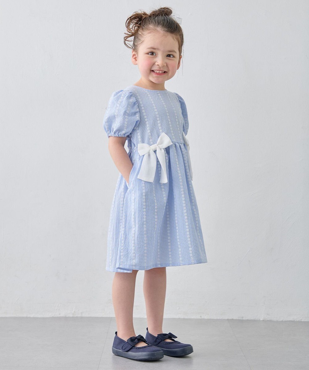 ANY KIDS 【洗濯機可能】サッカー ストライプワンピース 