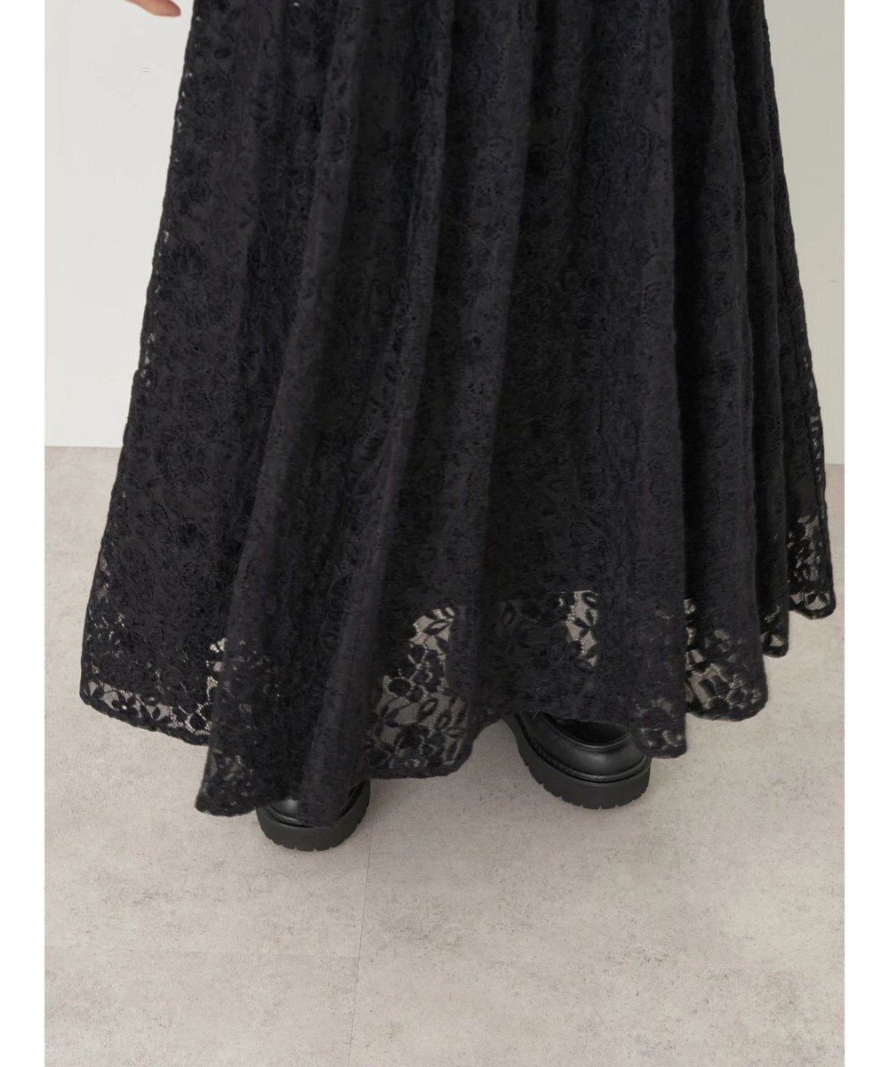 earth music&ecology 起毛レースフレアスカート 