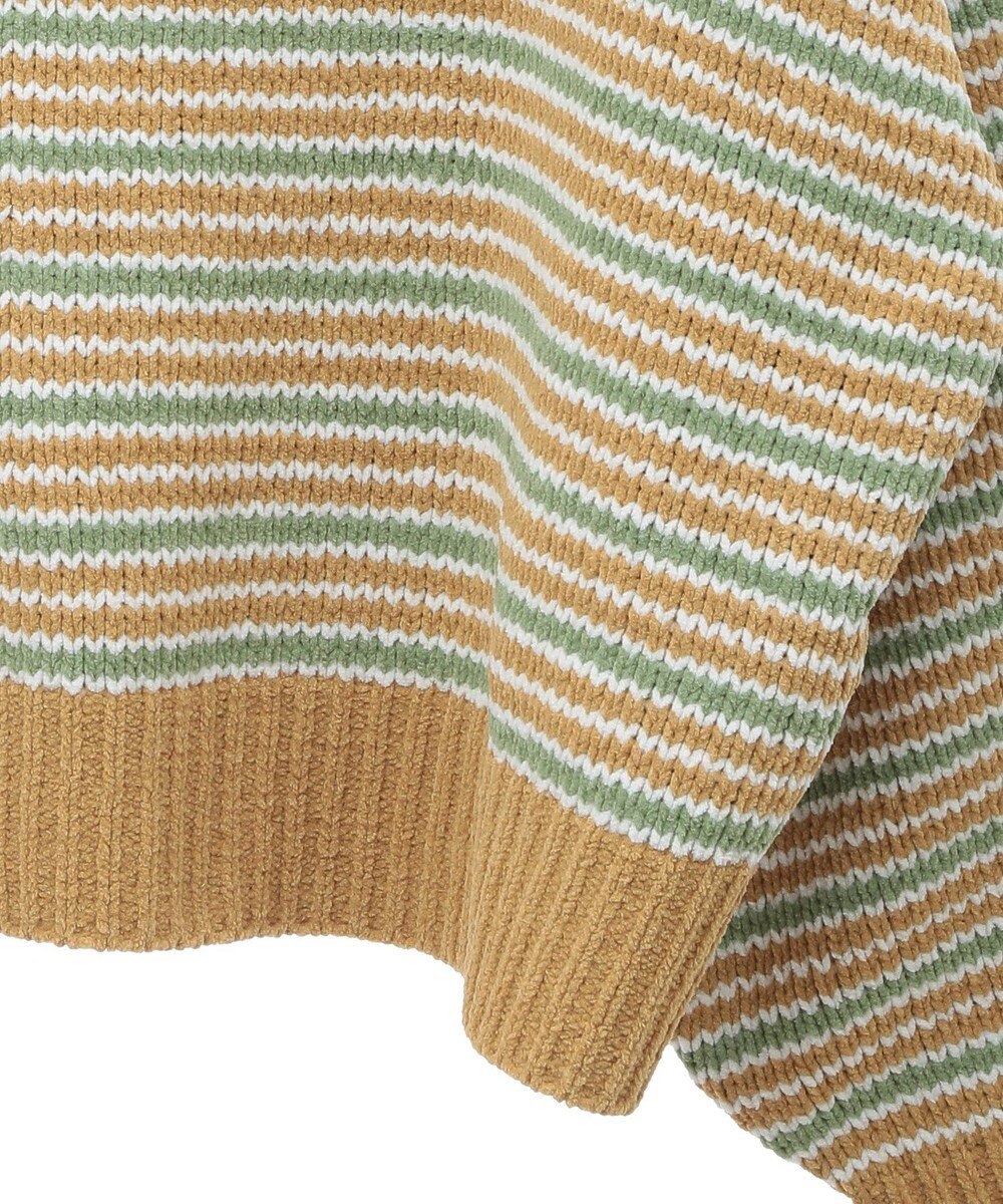 earth music&ecology マルチボーダーベロアモールプルオーバー 