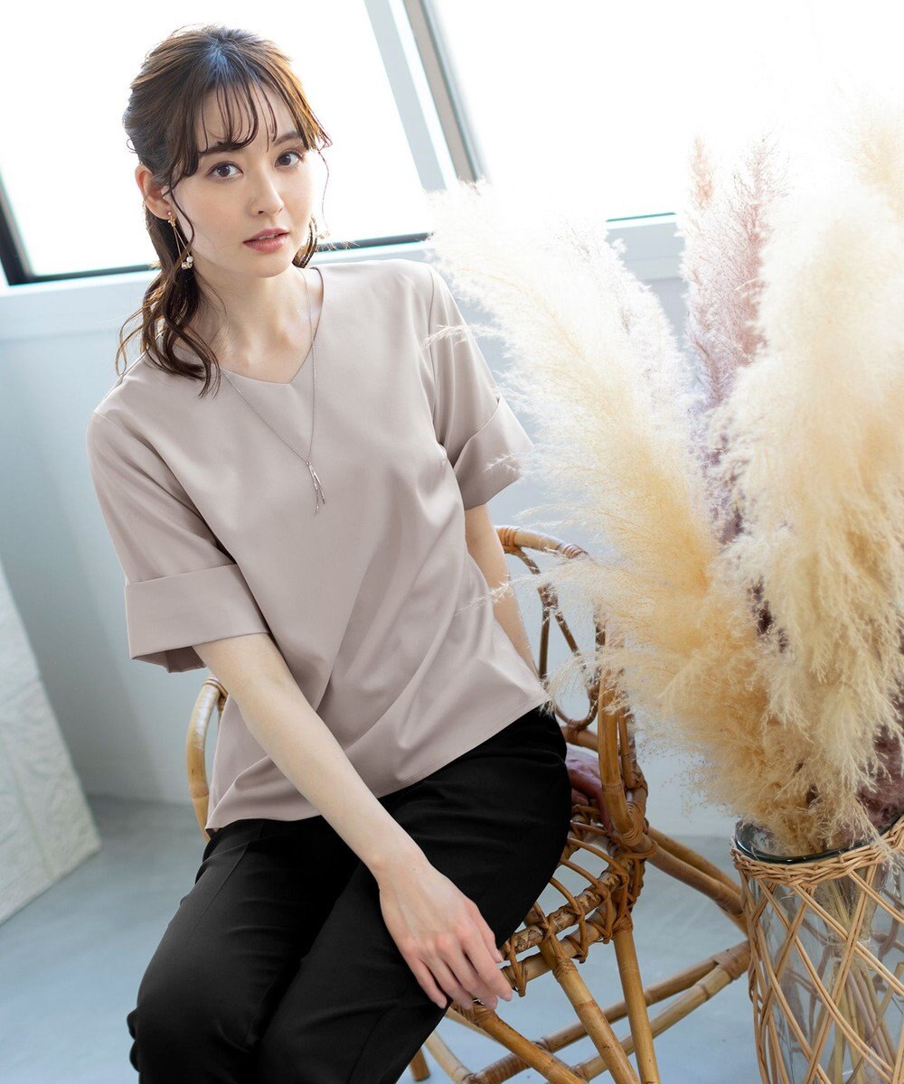 Tiaclasse 【洗える】ゆったりシルエットの幅広カフスブラウス 