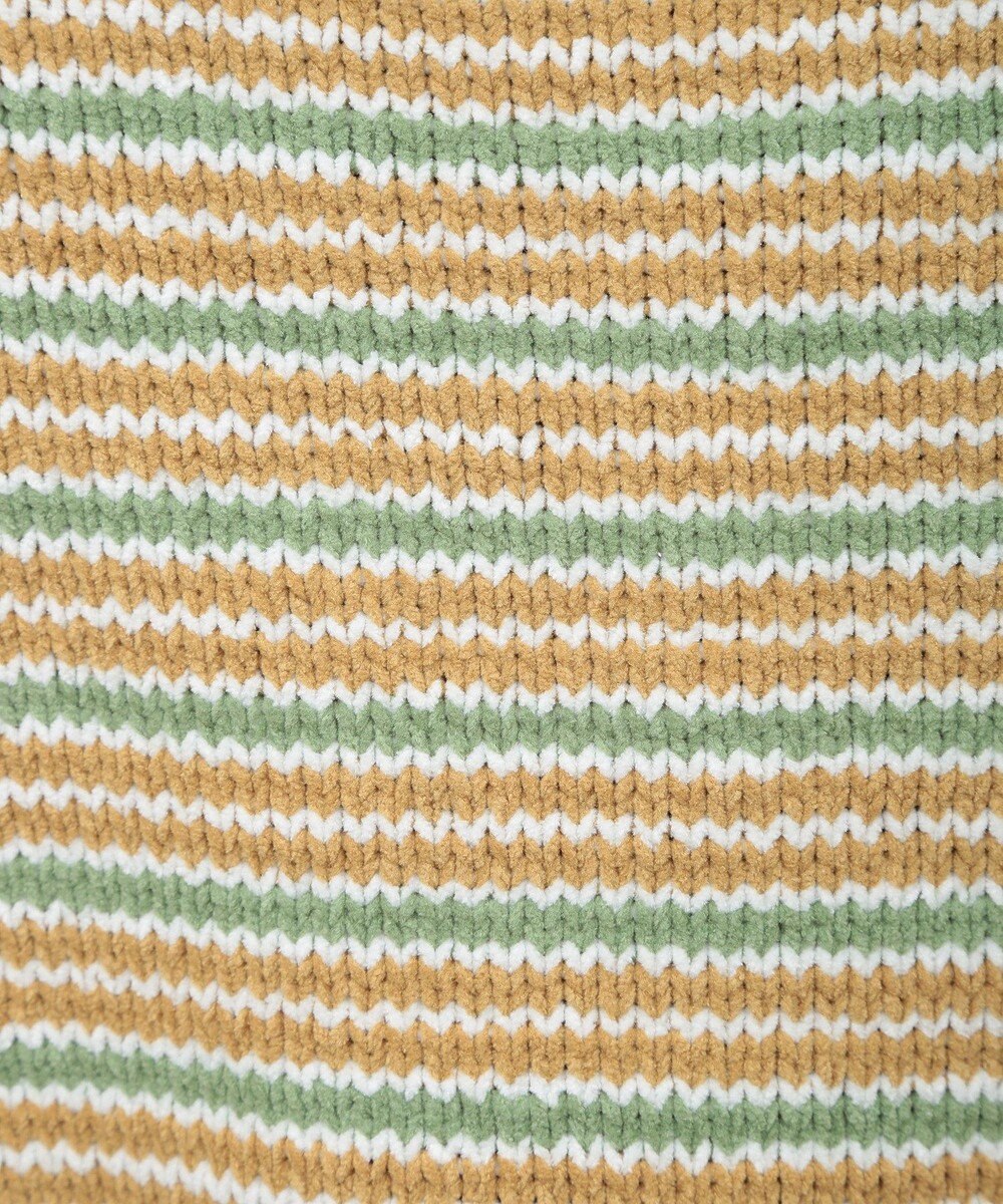 earth music&ecology マルチボーダーベロアモールプルオーバー 