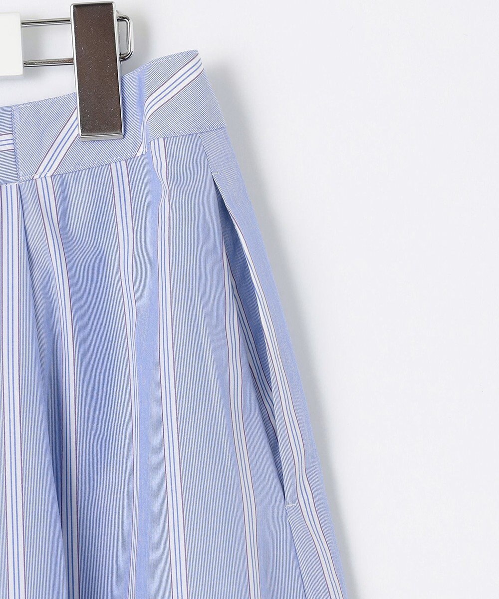 J.PRESS LADIES L 【洗える】 セルロース タイプライター ストライプ フレアー スカート 