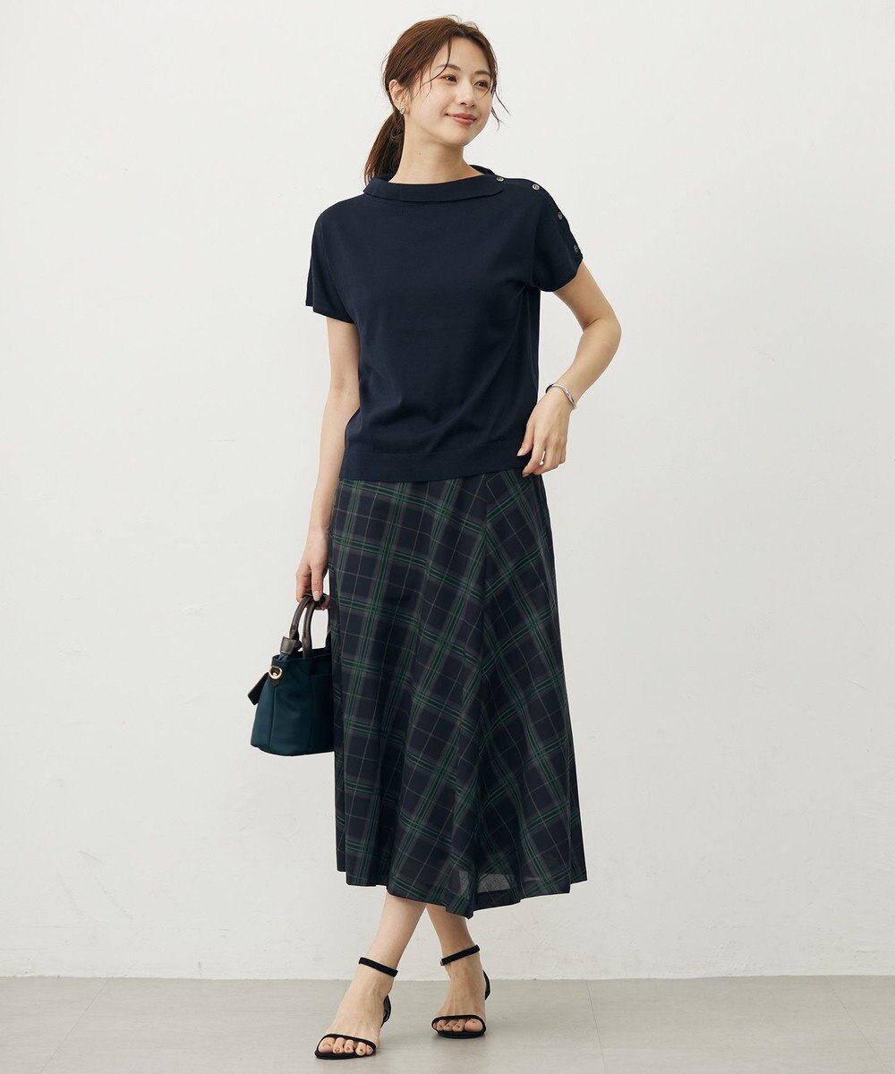 J.PRESS LADIES 【洗える・抗菌防臭】COTTON POLYESTER 襟付き ニット 