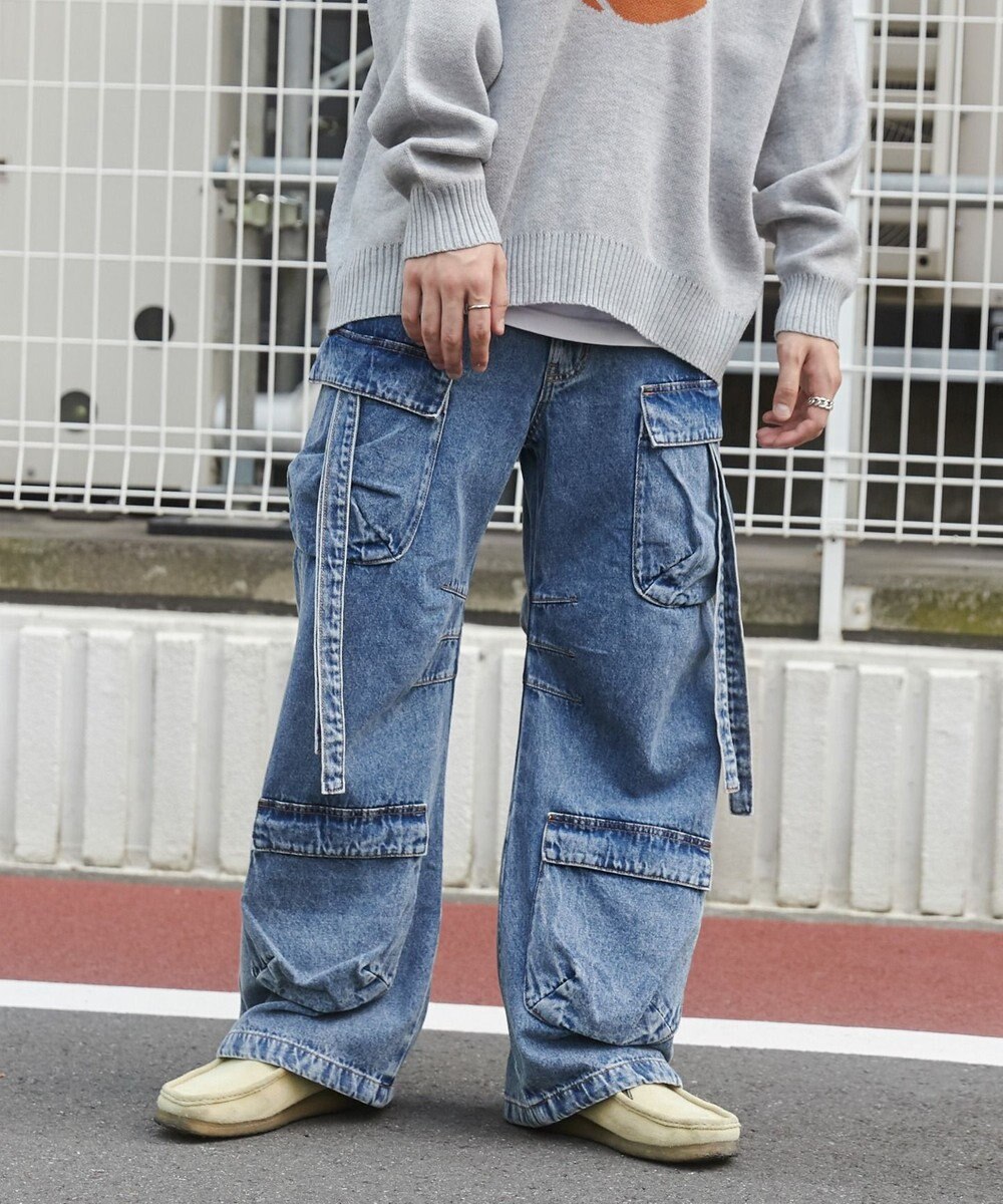 WEGO マルチポケットデニムパンツ 