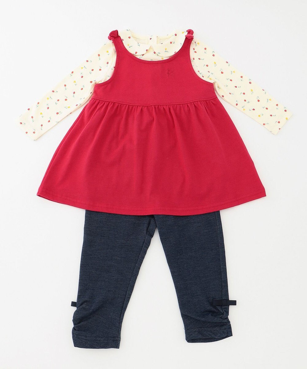 組曲 KIDS 【80-90cm】Tulips Shower  ジャンパースカート 