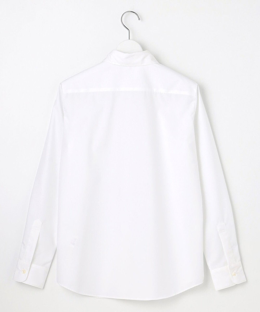 J.PRESS LADIES S 【洗える・抗菌防臭】100/2ホワイトブロード シャツカラー ブラウス 