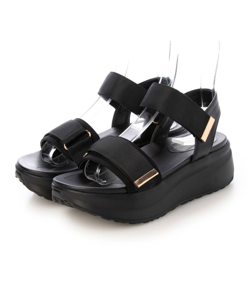 MODE ET JACOMO <noyau>厚底サテンベルクロスポーツサンダル 