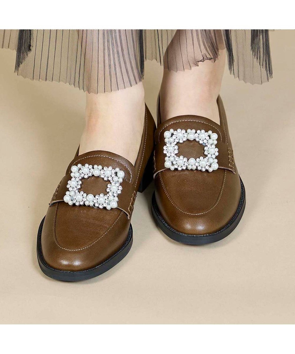 MODE ET JACOMO <carino>ビジューバックルローファー 