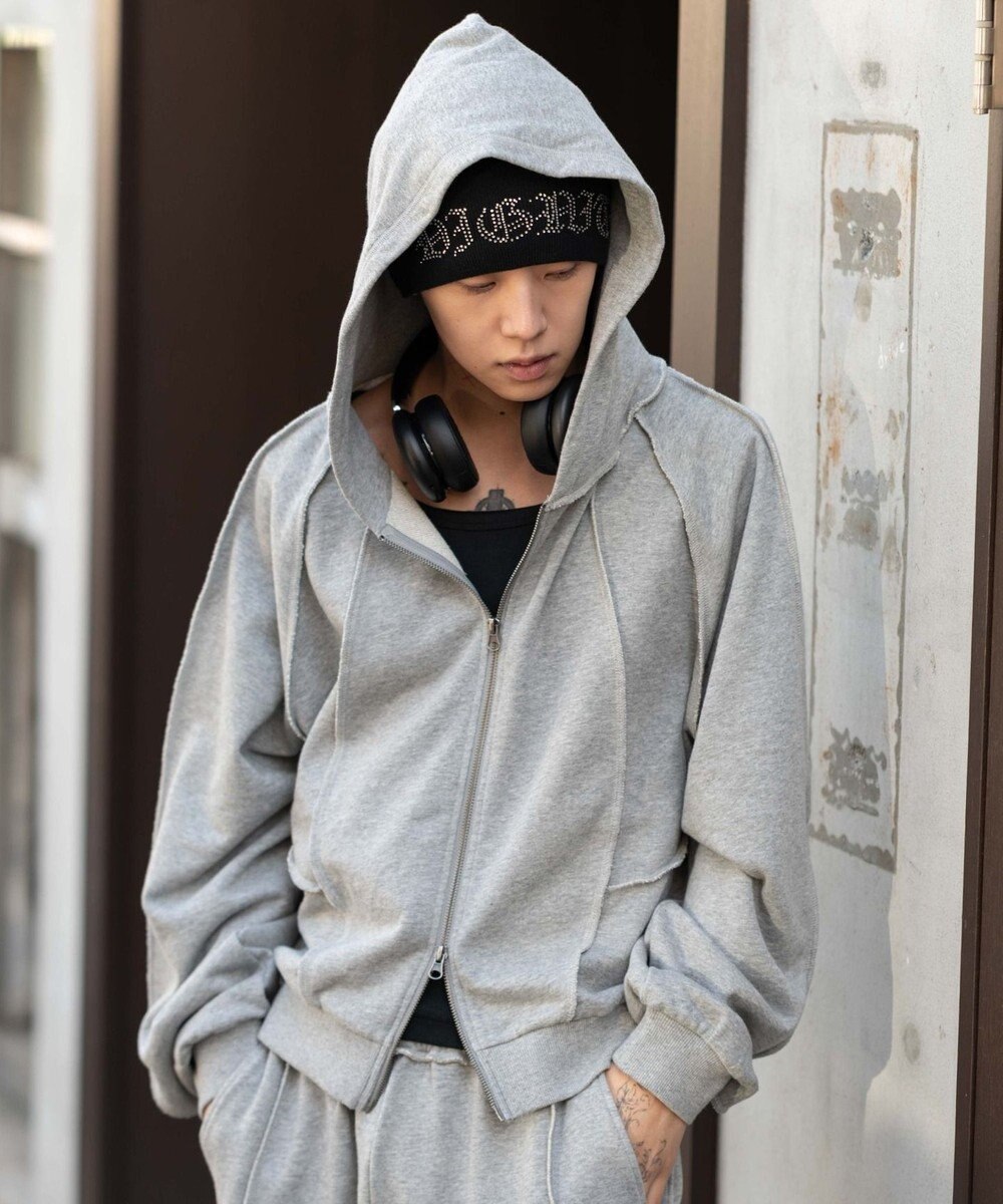 WEGO 【ユニセックス着用ITEM/MLサイズ展開】スウィッチングZIPパーカー 