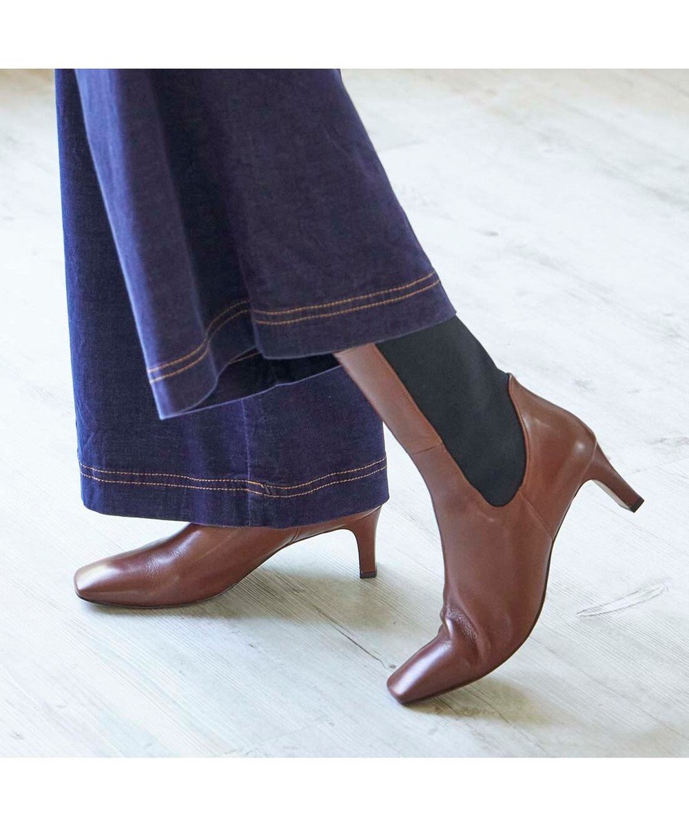 MODE ET JACOMO <MODE ET JACOMO>スクエアトゥサイドゴアブーツ 