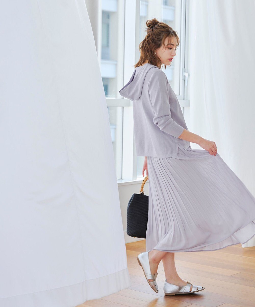 Tiaclasse 【洗える】サマーニットフードパーカートップス 