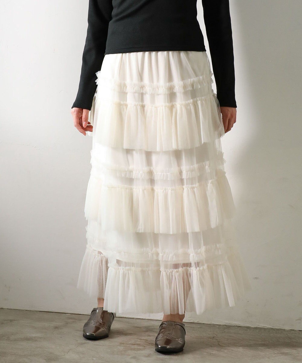 Green Parks ・ＥＬＥＮＣＡＲＥ　ＤＵＥチュールフリルティアードスカー 